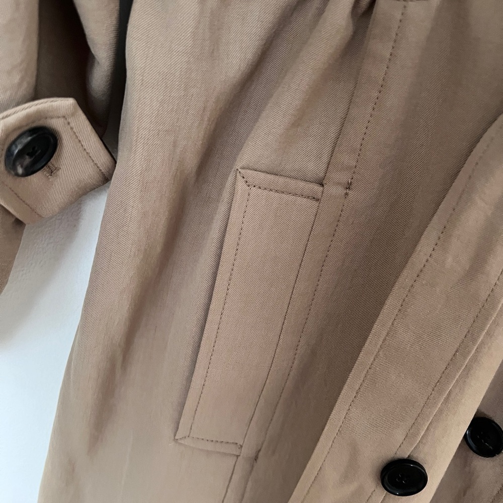 A.L.C. Designer Trench Coat Size 12 Like New Relaxed Fit Luxury Neutra - Picture 6 of 9
